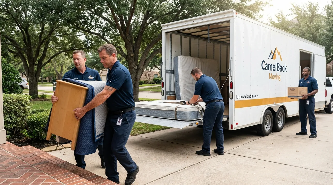 Crew loading residential truck for cross-state move from Curwensville, PA
